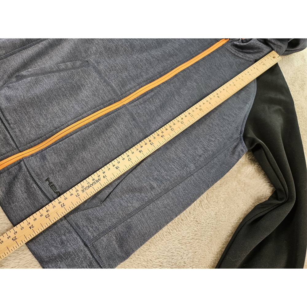 Head Hoodie Sweatshirt Full-zip Jacket Black Gray Orange Youth Size XL - Picture 7 of 10